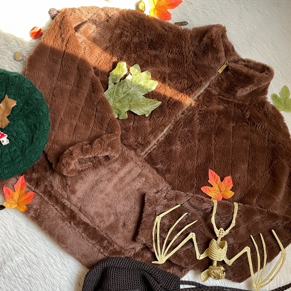 No boundaries brown autumnal quilted pullover sweater - Picture 8 of 13